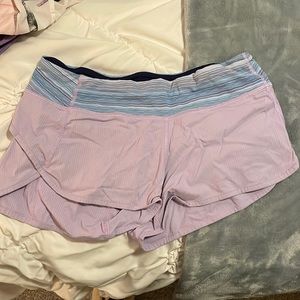 shorts, purple, and blue